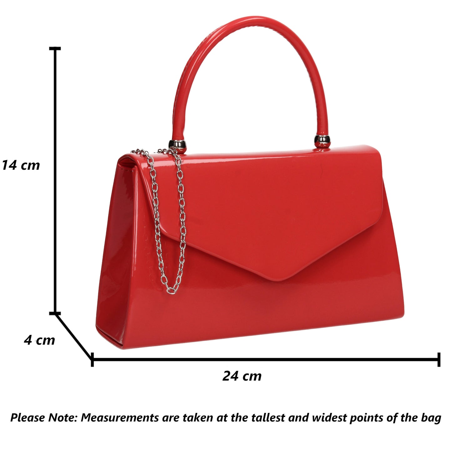 Zoey Patent Envelope Mini-Handbag Clutch Bag Coral