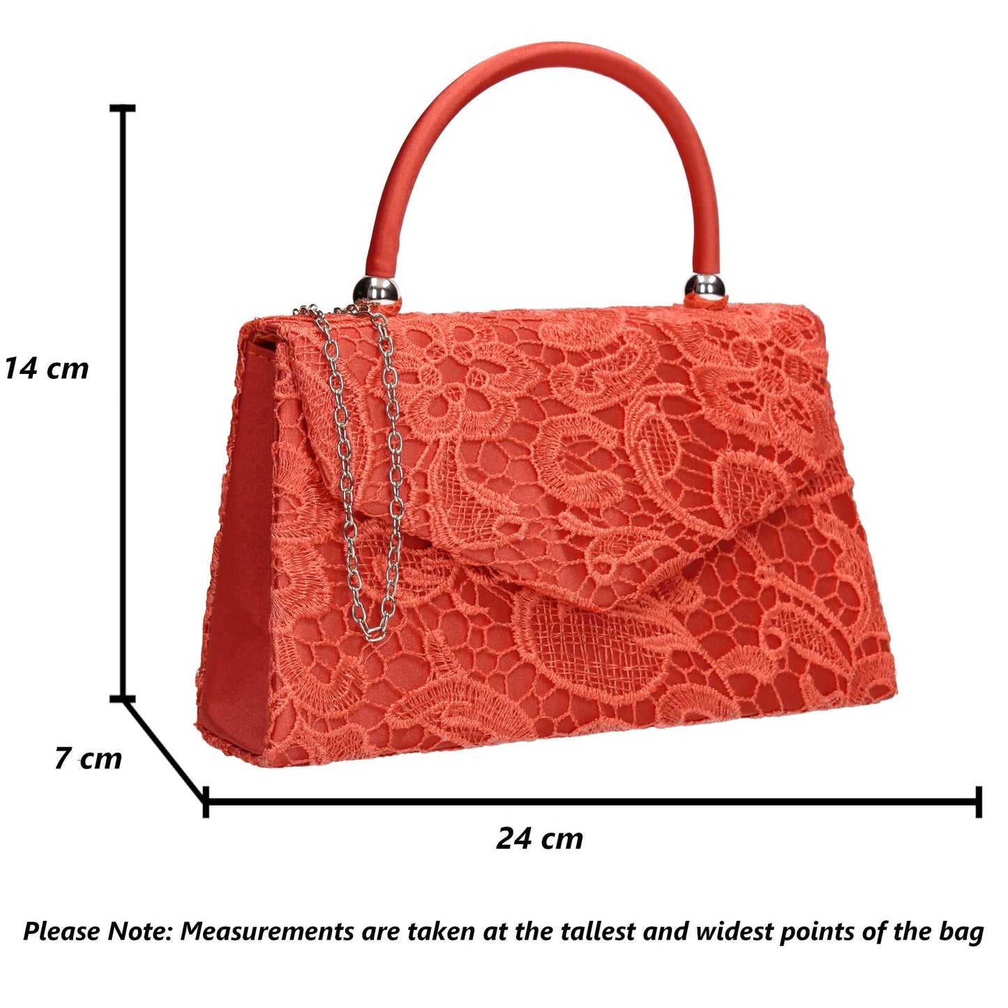 Kendall Lace Clutch Bag Coral