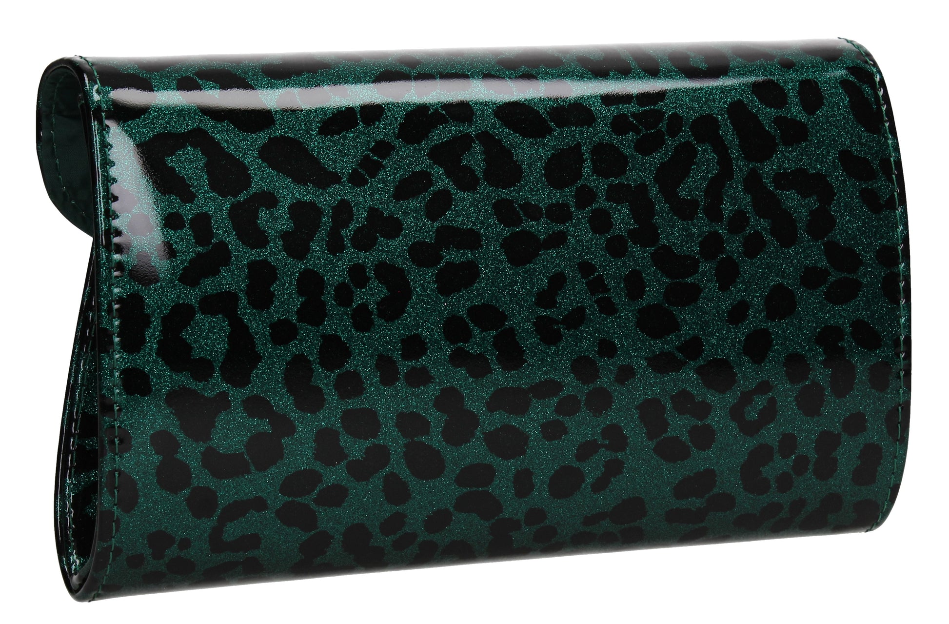SWANKYSWANS Leoni Leopard Print Clutch Bag Dark Green