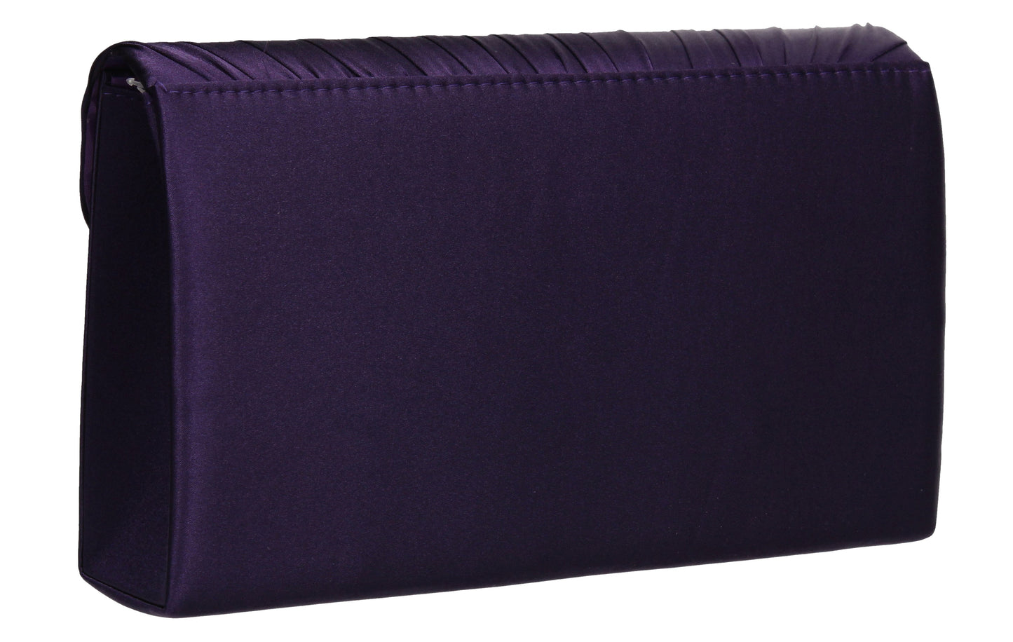 Chantel Beautiful Satin Envelope Clutch Bag Purple