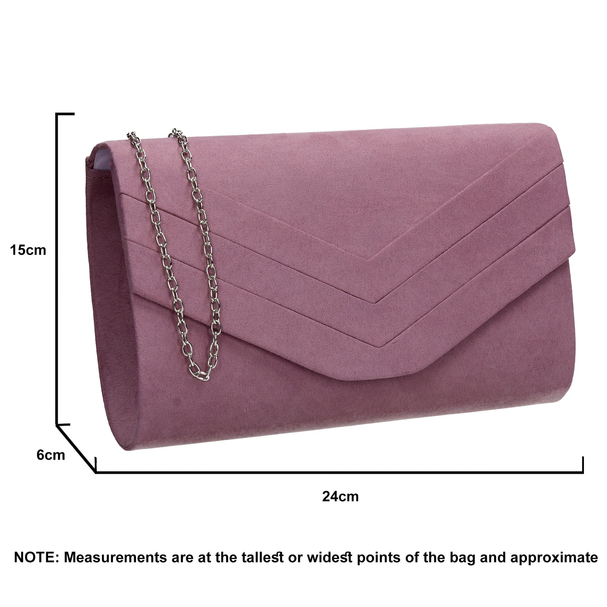 SWANKYSWANS Samantha V Detail Clutch Bag Light Purple Cute Cheap Clutch Bag For Weddings School and Work