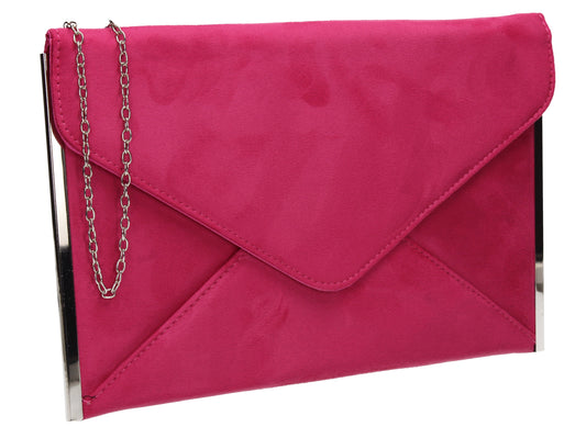 Louis Slim Clutch Bag Fuchsia Pink