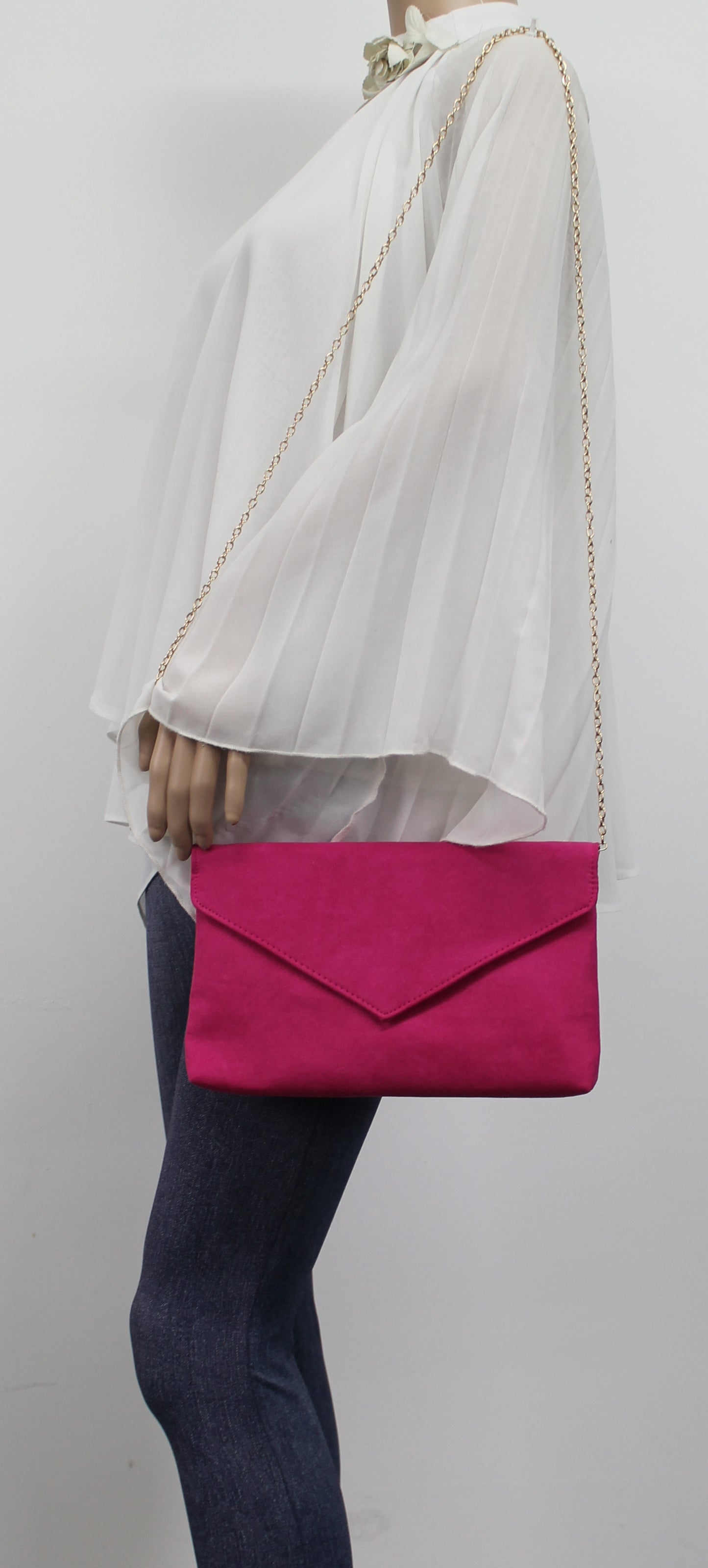 SWANKYSWANS Rosa Clutch Bag Fuchsia Cute Cheap Clutch Bag For Weddings School and Work