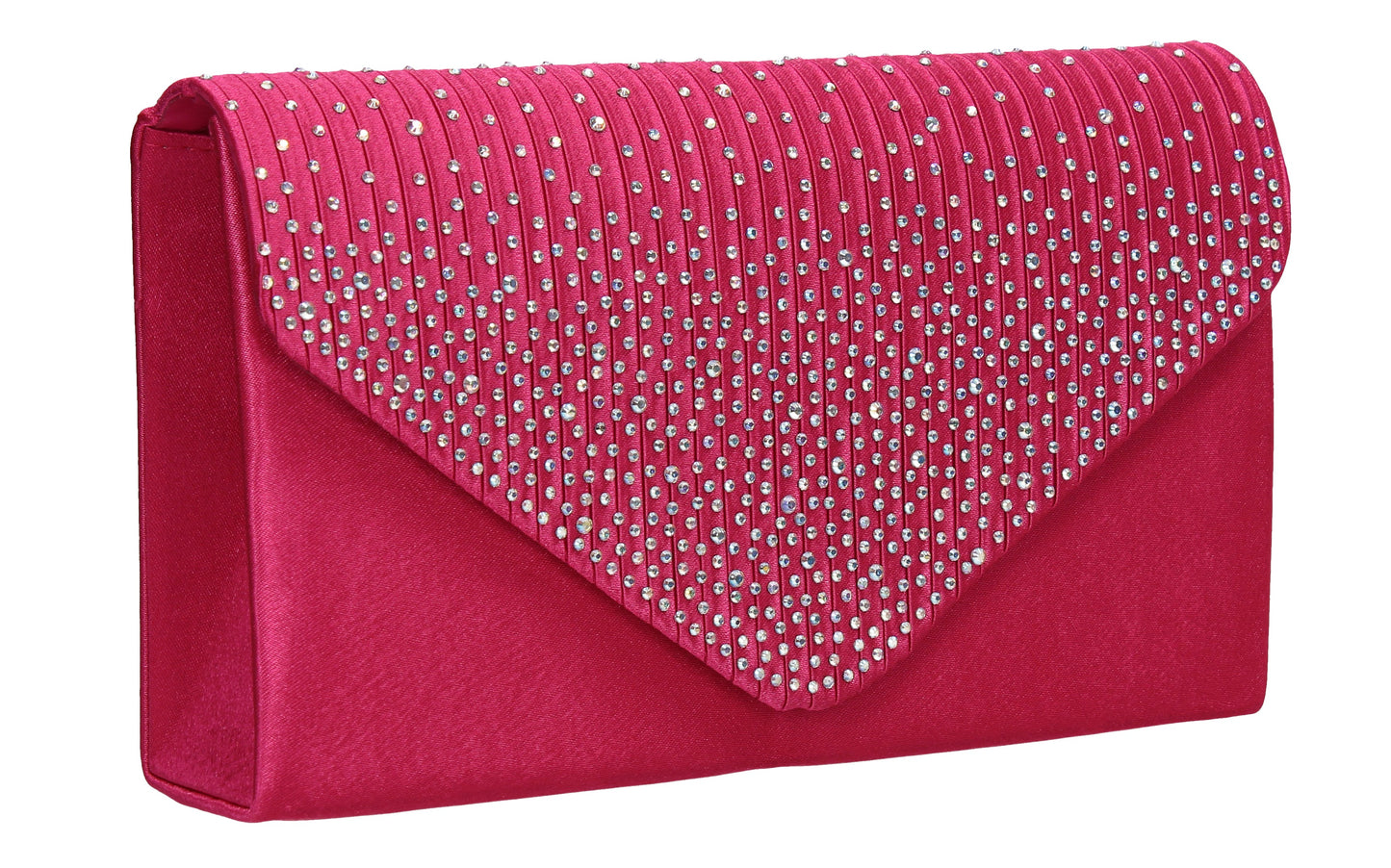 Abby Diamante Clutch Bag Fuchsia Pink