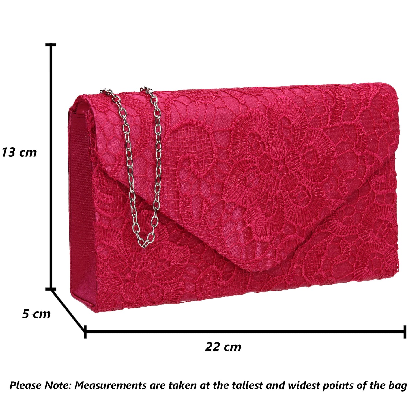 Holly Lace Clutch Bag Fuchsia Pink