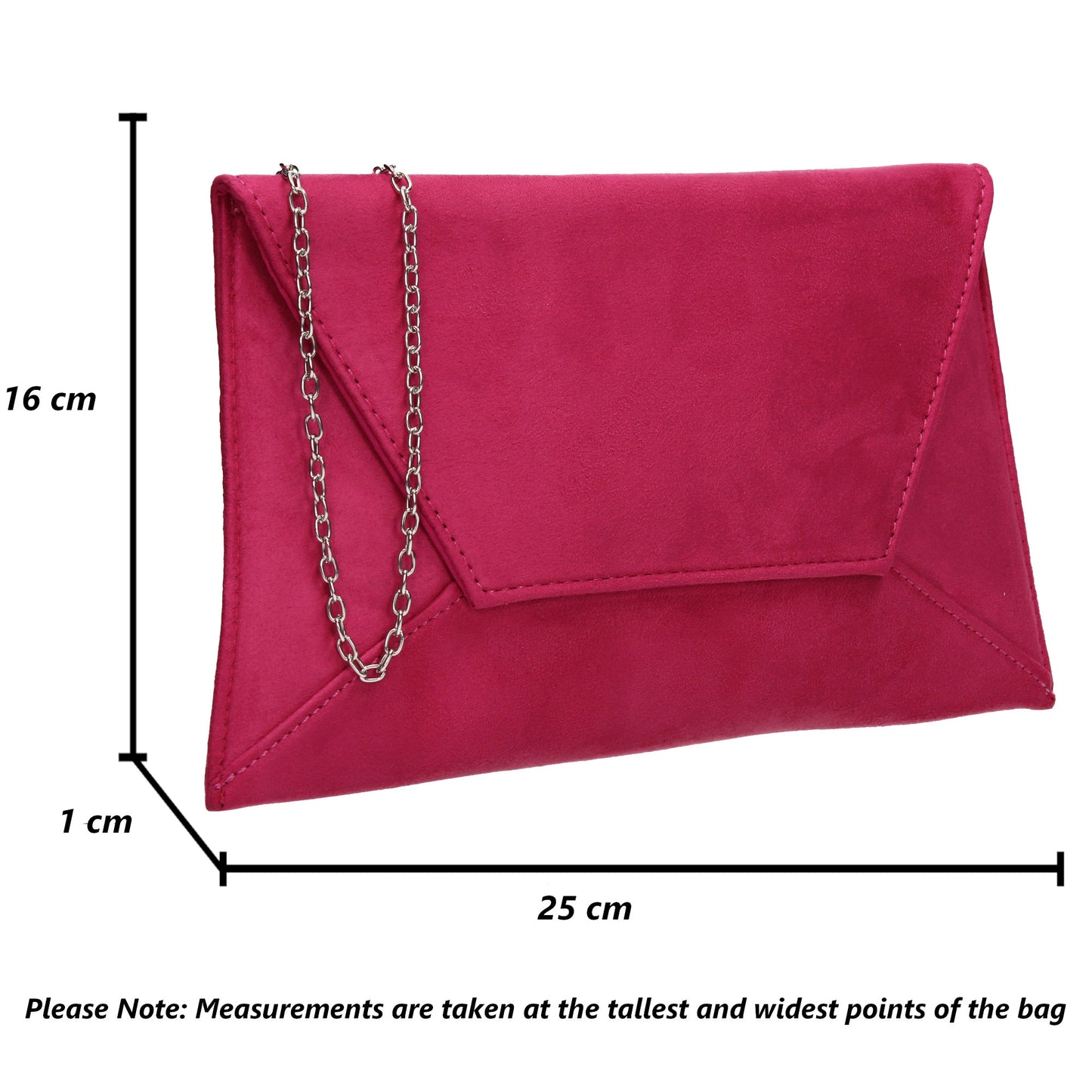 Dory Envelope Clutch Bag Fuchsia Pink