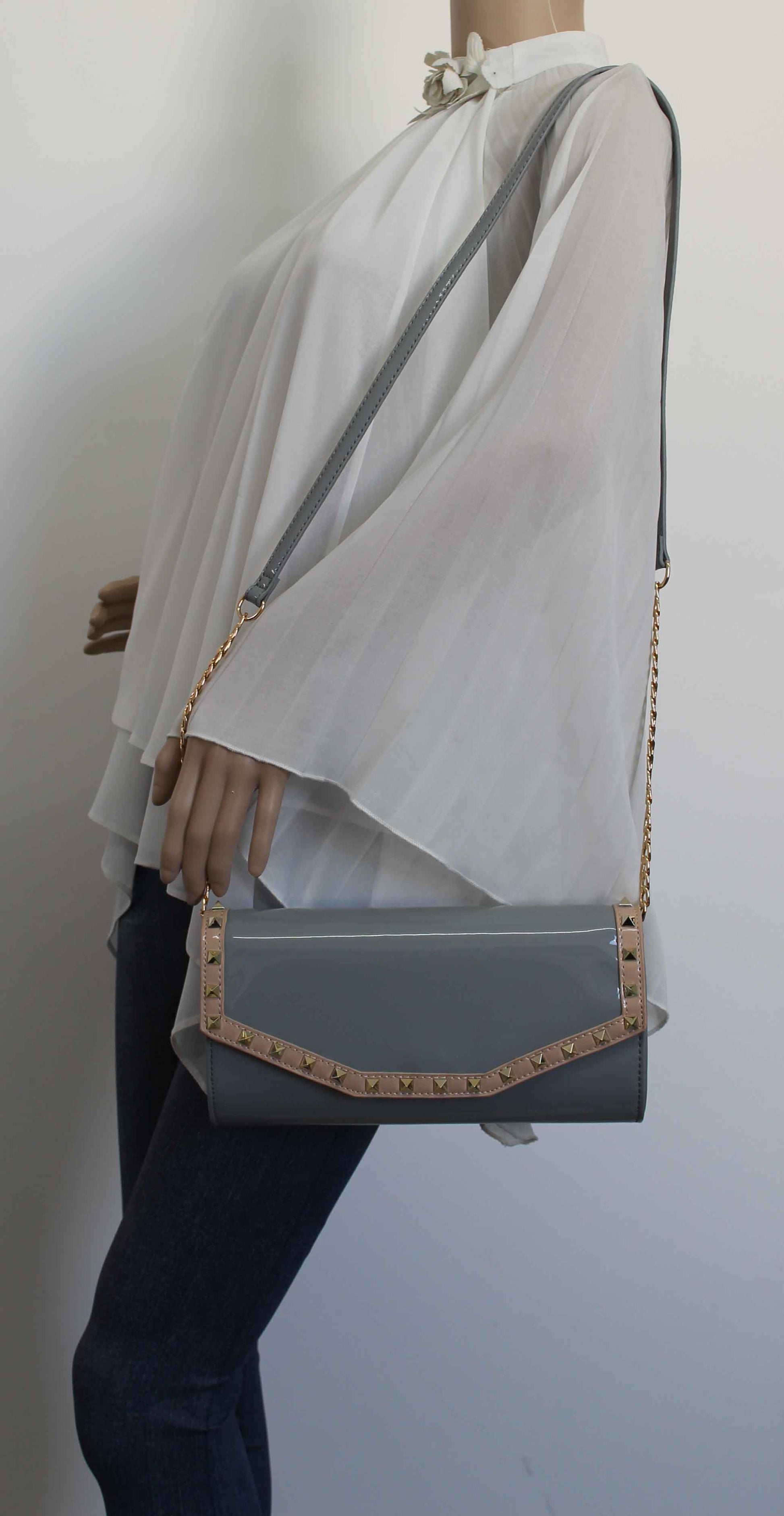 SWANKYSWANS Juno Clutch Bag Grey Cute Cheap Clutch Bag For Weddings School and Work