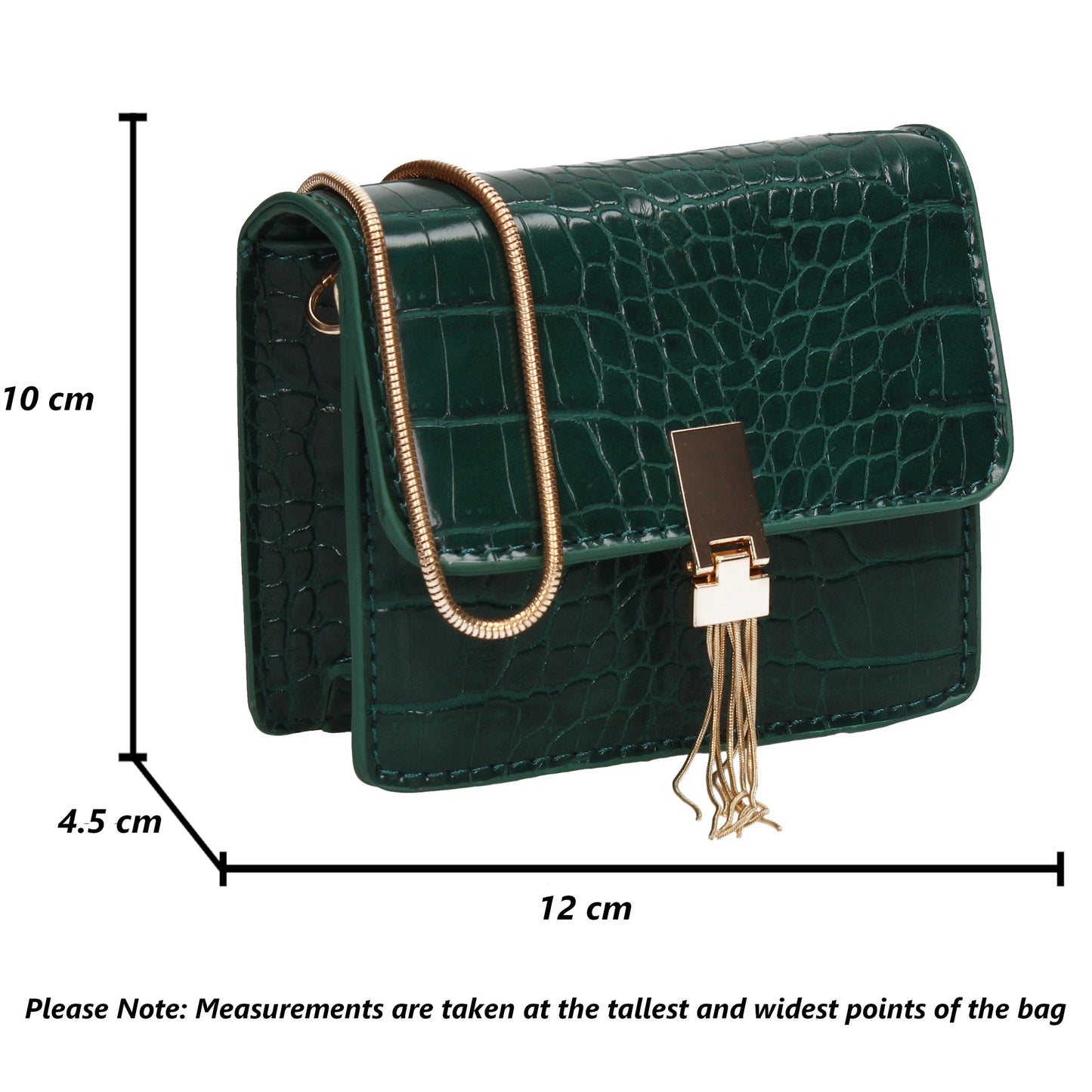 Anna Micro Mini Statement Crossbody Clutch Bag Green