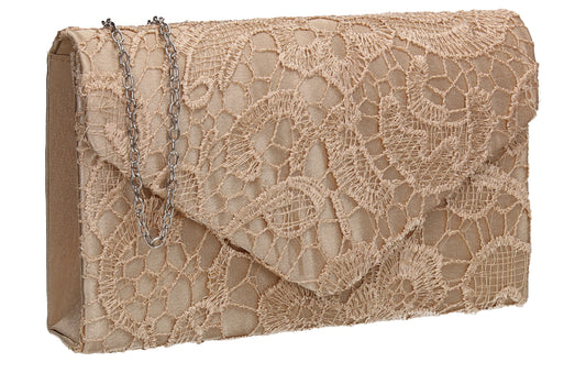 Holly Lace Clutch Bag Gold