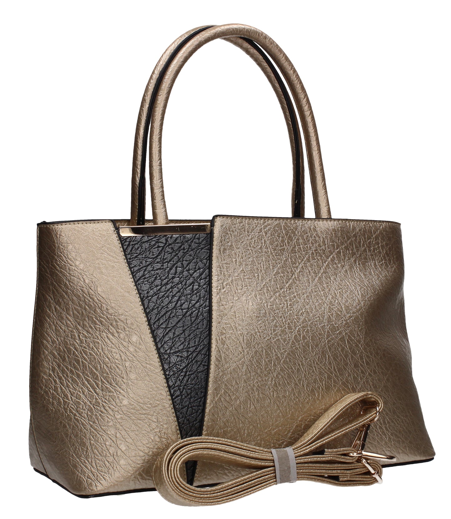 Brielle Two Tone Top Handle Bag Handbag Gold