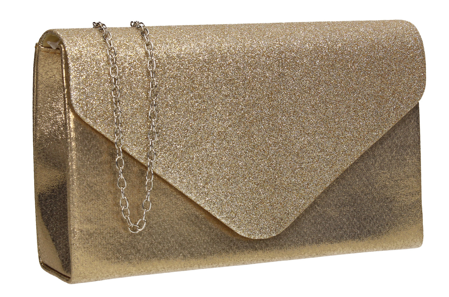 Kelly Glitter Clutch Bag Gold