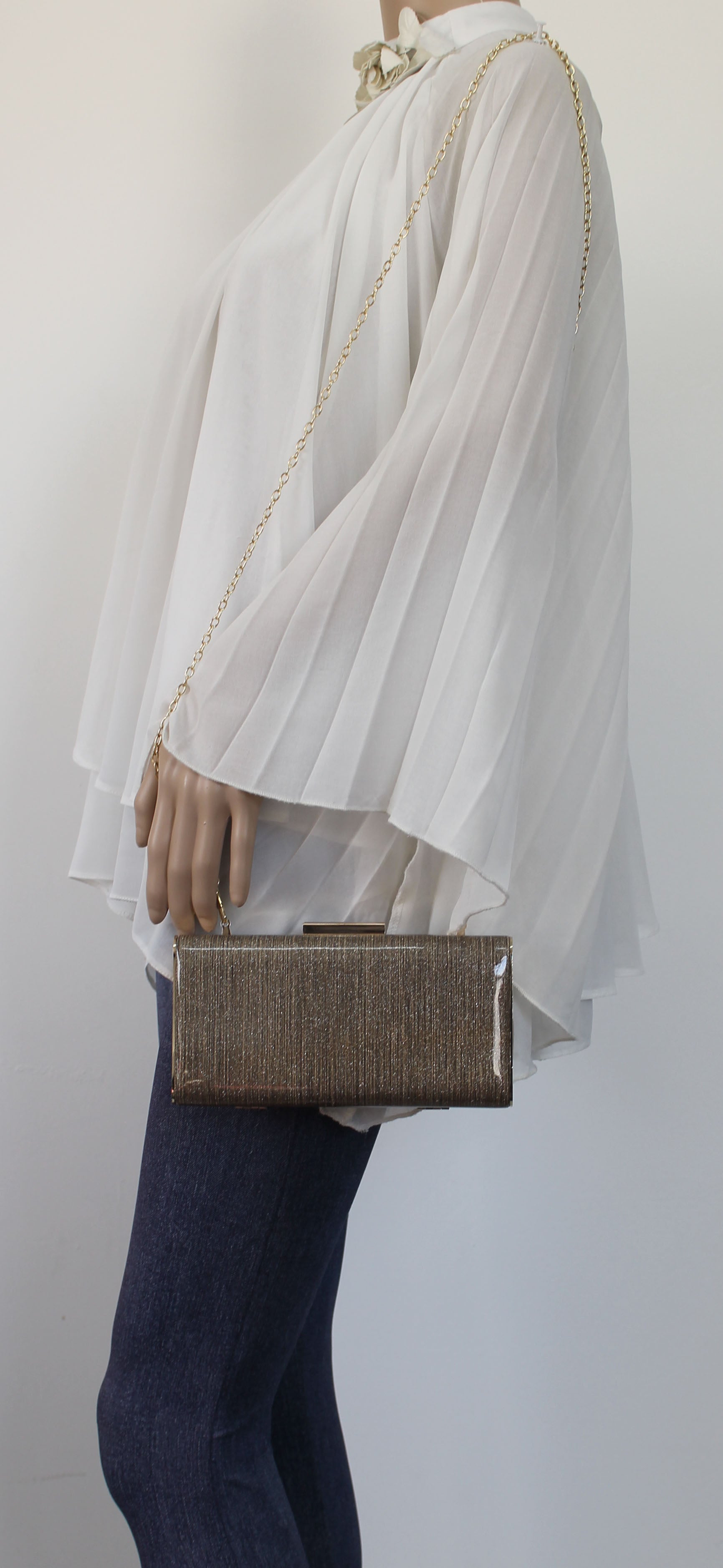 SWANKYSWANS Melissa Clutch Bag Gold Cute Cheap Clutch Bag For Weddings School and Work
