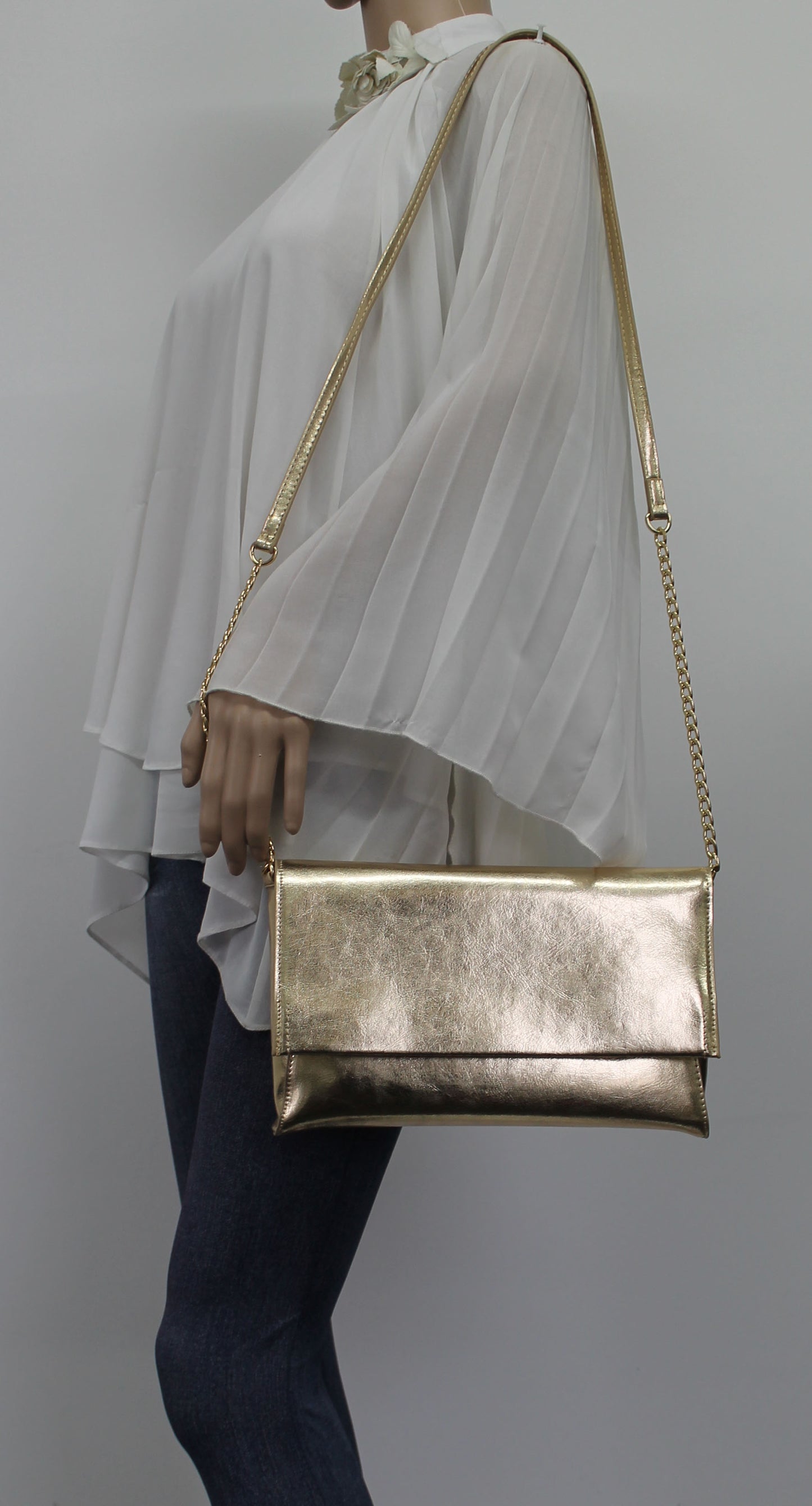 SWANKYSWANS Jenna Clutch Bag Gold Cute Cheap Clutch Bag For Weddings School and Work