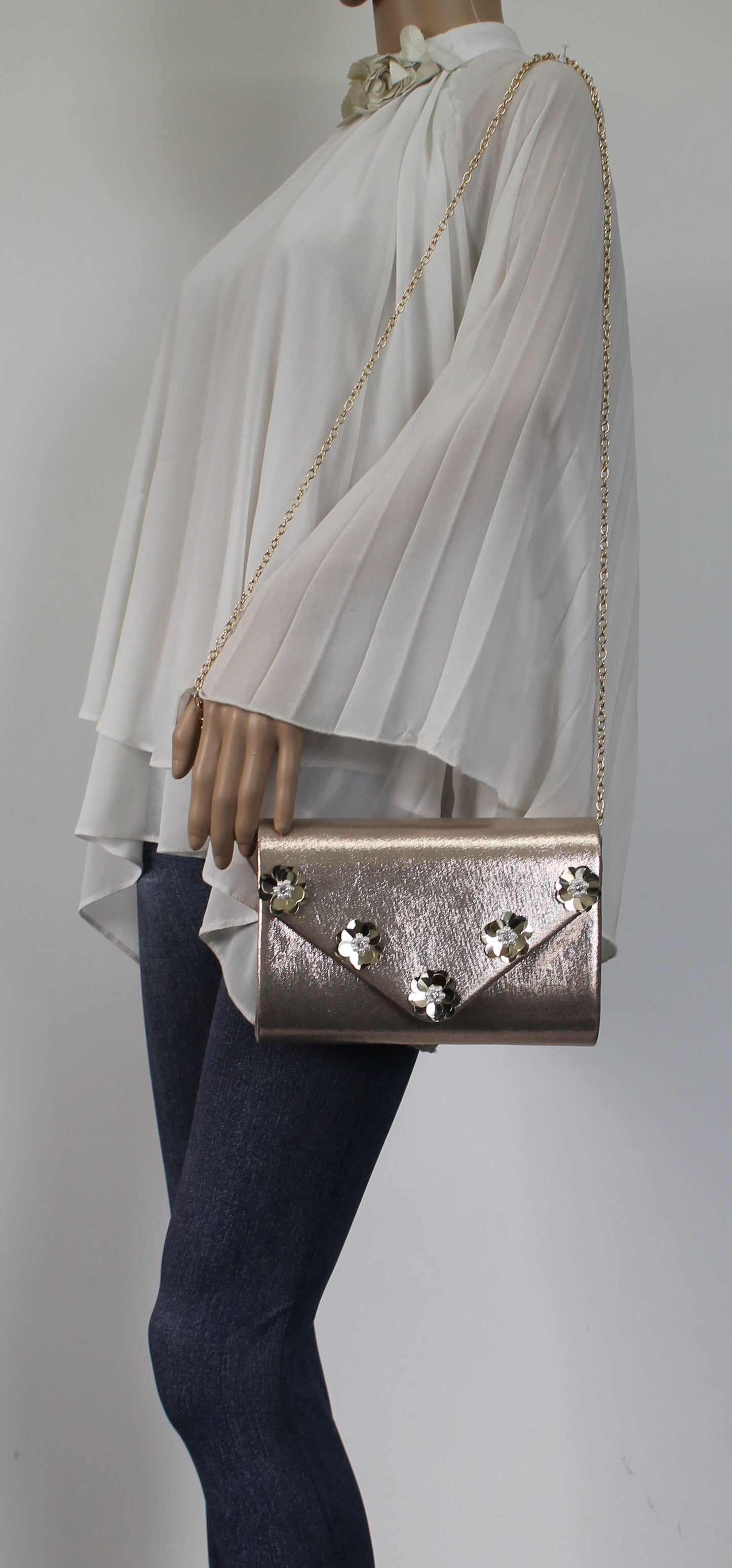 SWANKYSWANS Josie Clutch Bag Gold Cute Cheap Clutch Bag For Weddings School and Work