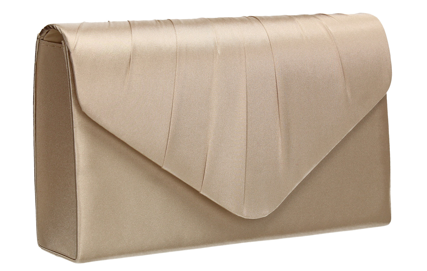 Chantel Beautiful Satin Envelope Clutch Bag Gold