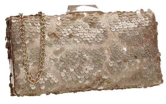 SWANKYSWANS Maggie Clutch Bag Gold Cute Cheap Clutch Bag For Weddings School and Work