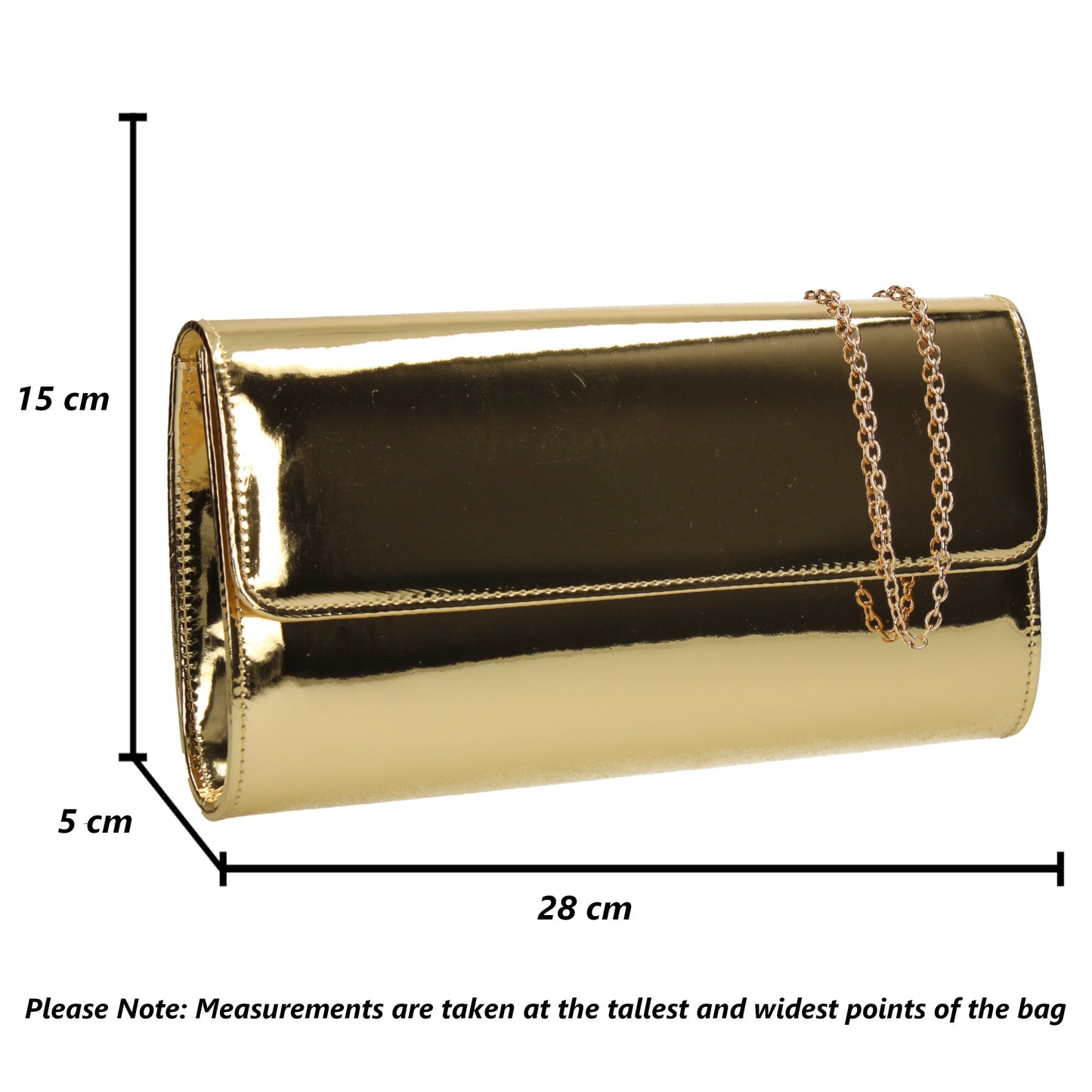Cara Metallic Clutch Bag Gold