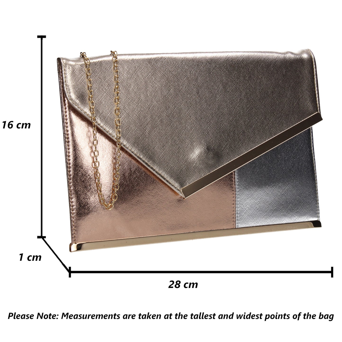 SWANKYSWANS Kai Dual Colour Envelope Clutch Bag Gold