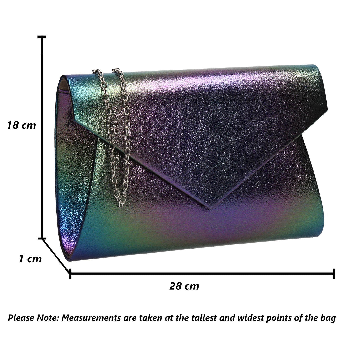 Karina Rainbow Style Clutch Bag Green