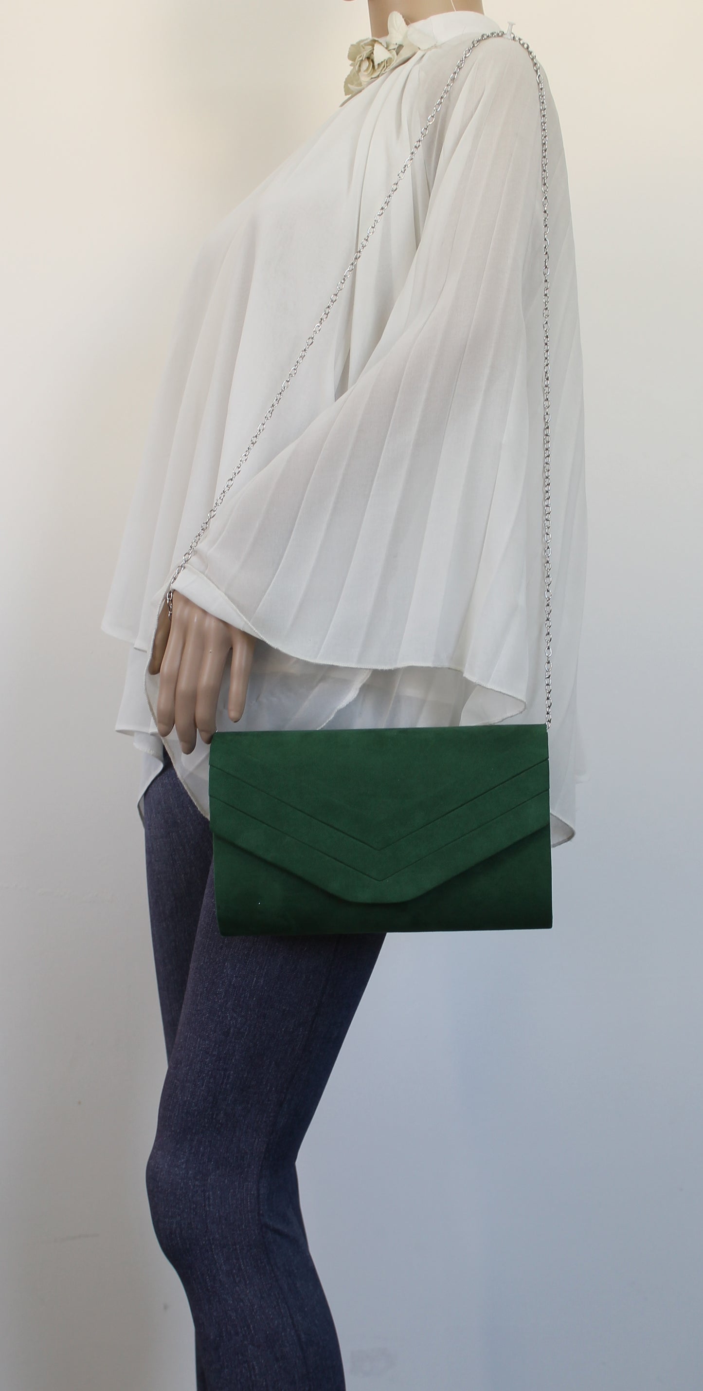 SWANKYSWANS Samantha V Detail Clutch Bag Green