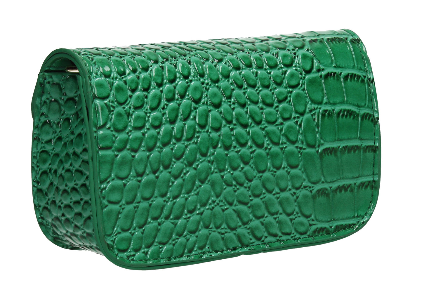 Robyn Croc Effect Crossbody Clutch Bag Green