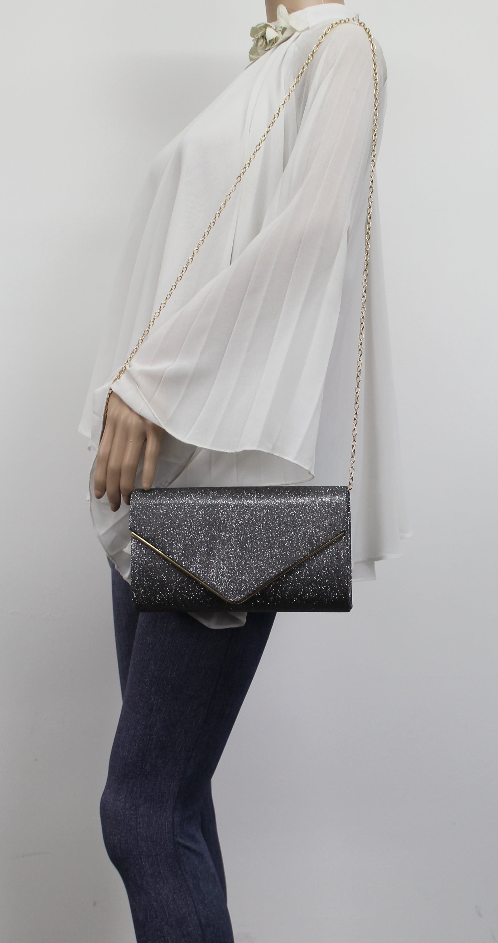 SWANKYSWANS Maya Clutch Bag Grey Cute Cheap Clutch Bag For Weddings School and Work