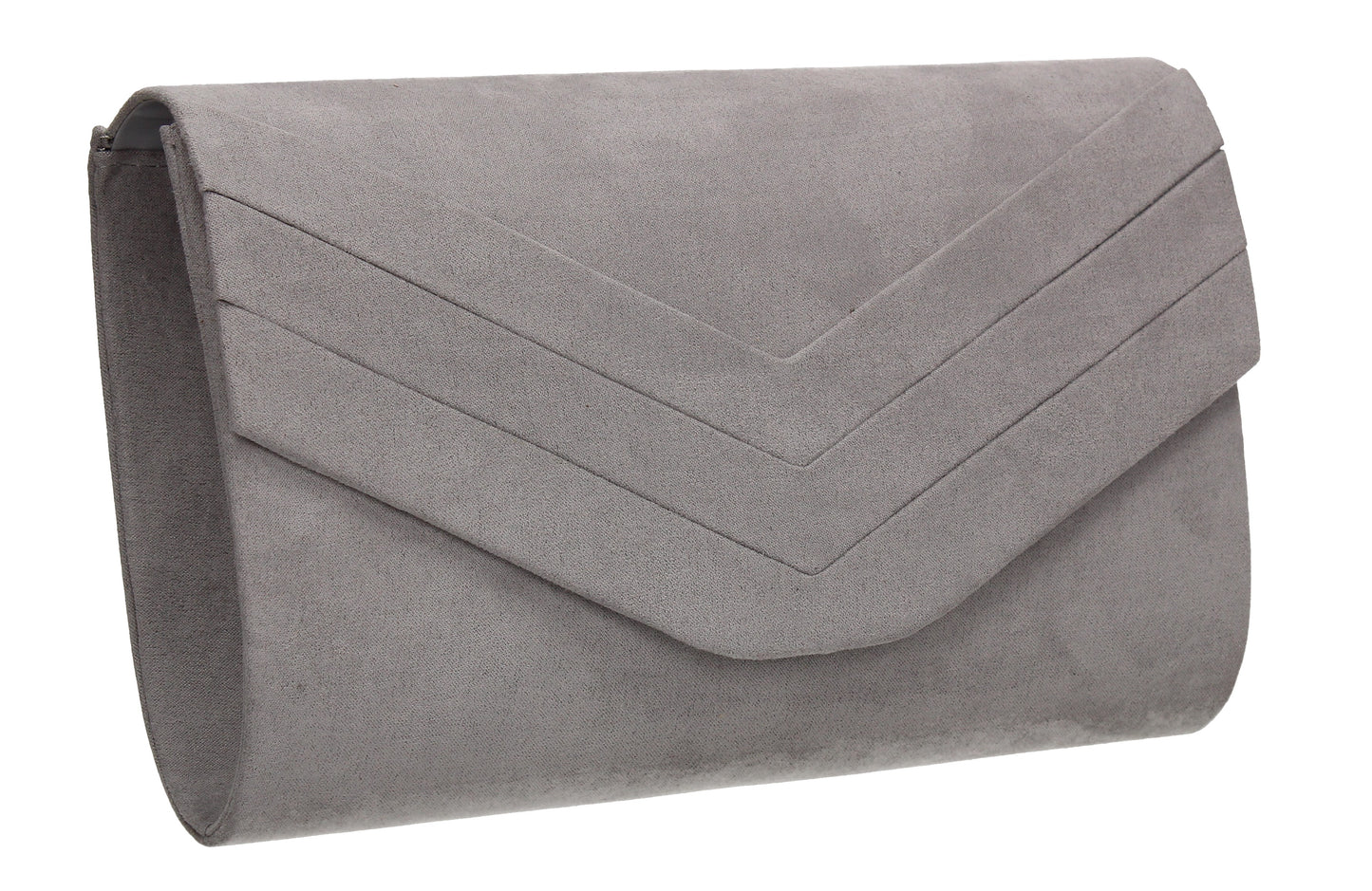 Samantha V Detail Clutch Bag Grey