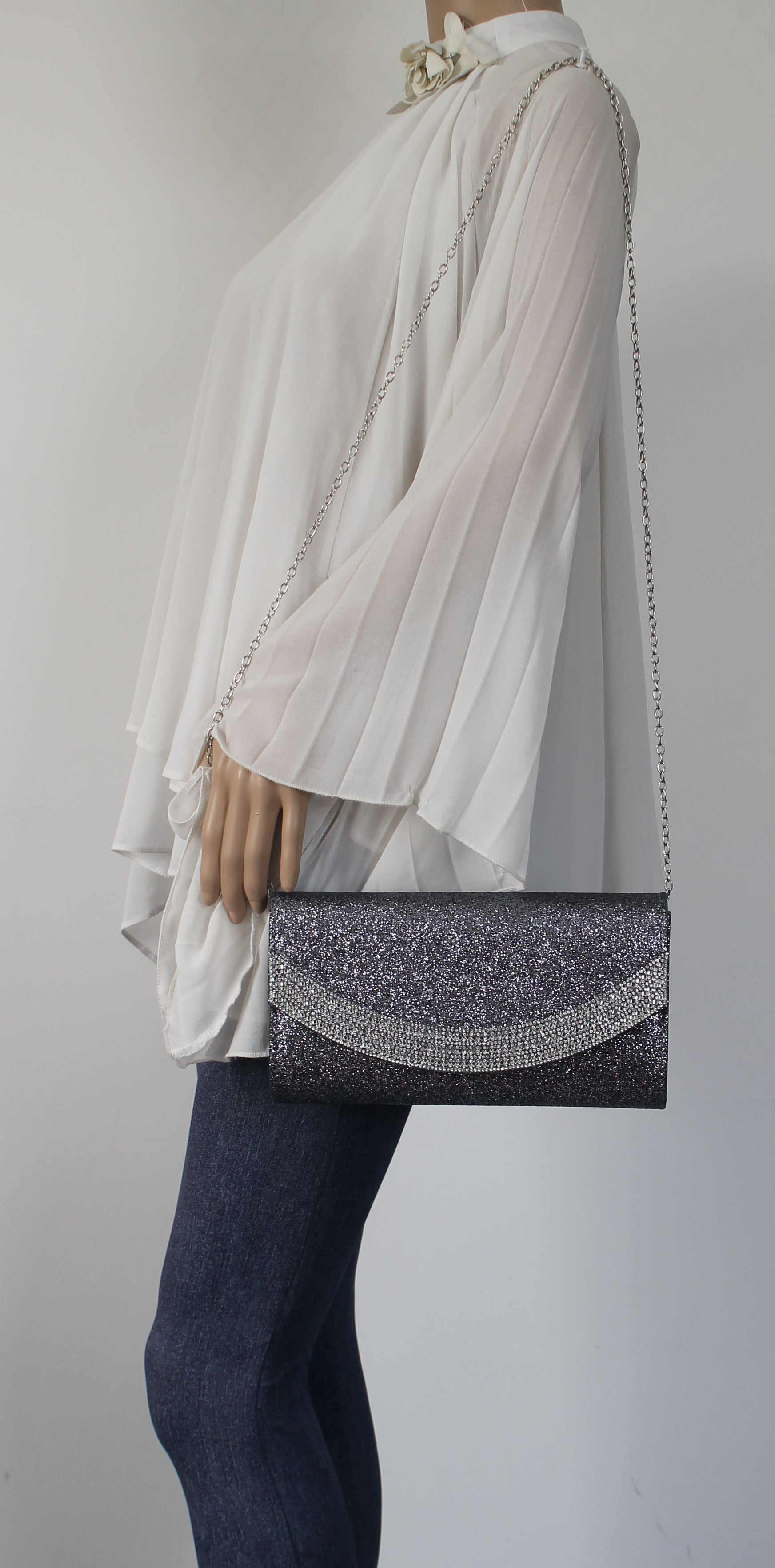 SWANKYSWANS Dakota Clutch Bag Grey Cute Cheap Clutch Bag For Weddings School and Work