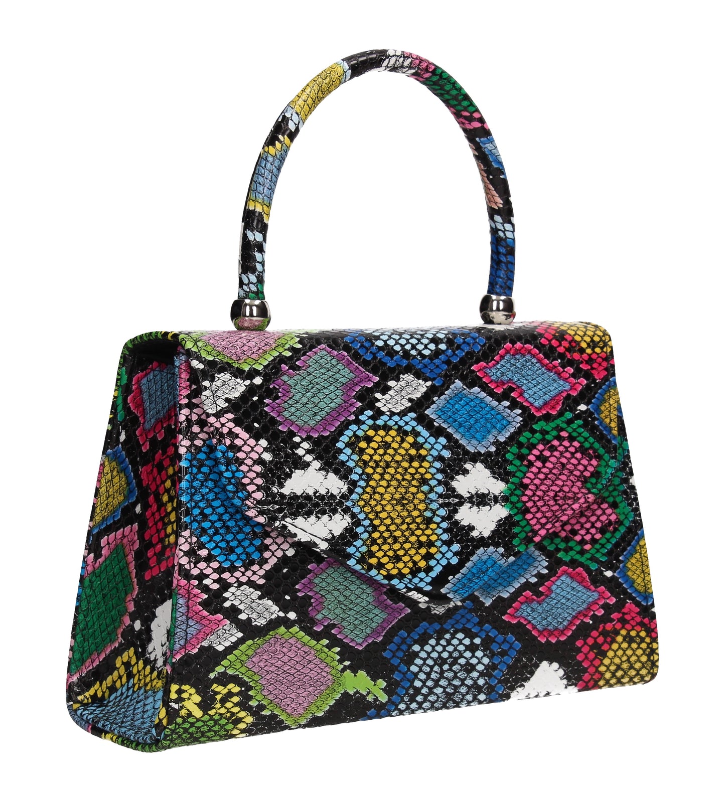 Lucy Mini-Handbag Faux Leather Snakeskin Effect Clutch Bag Multicolour