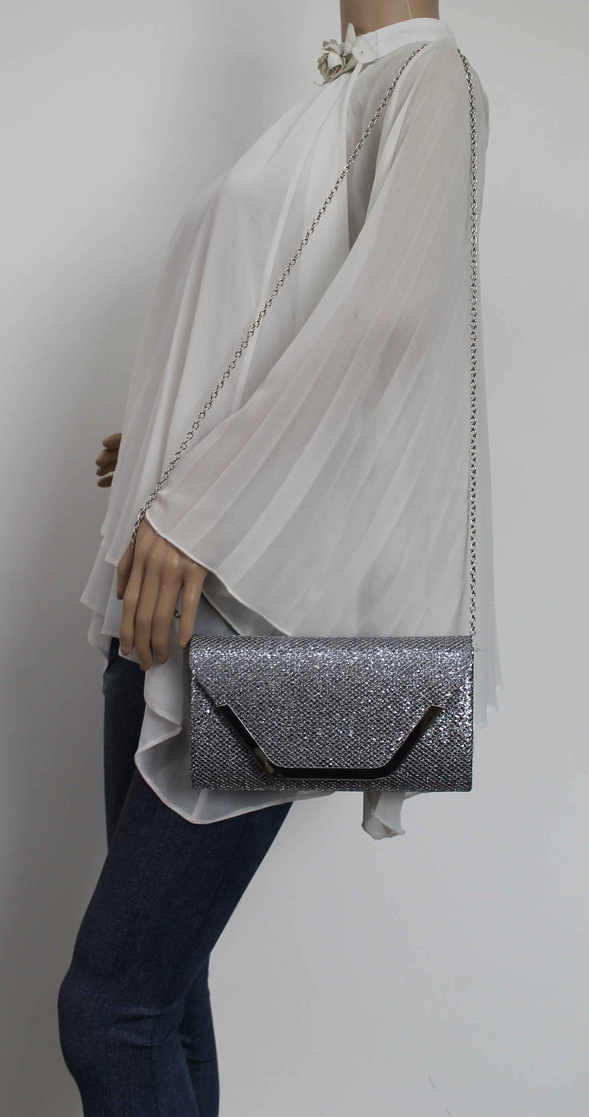 SWANKYSWANS Kamila Clutch Bag Grey Cute Cheap Clutch Bag For Weddings School and Work