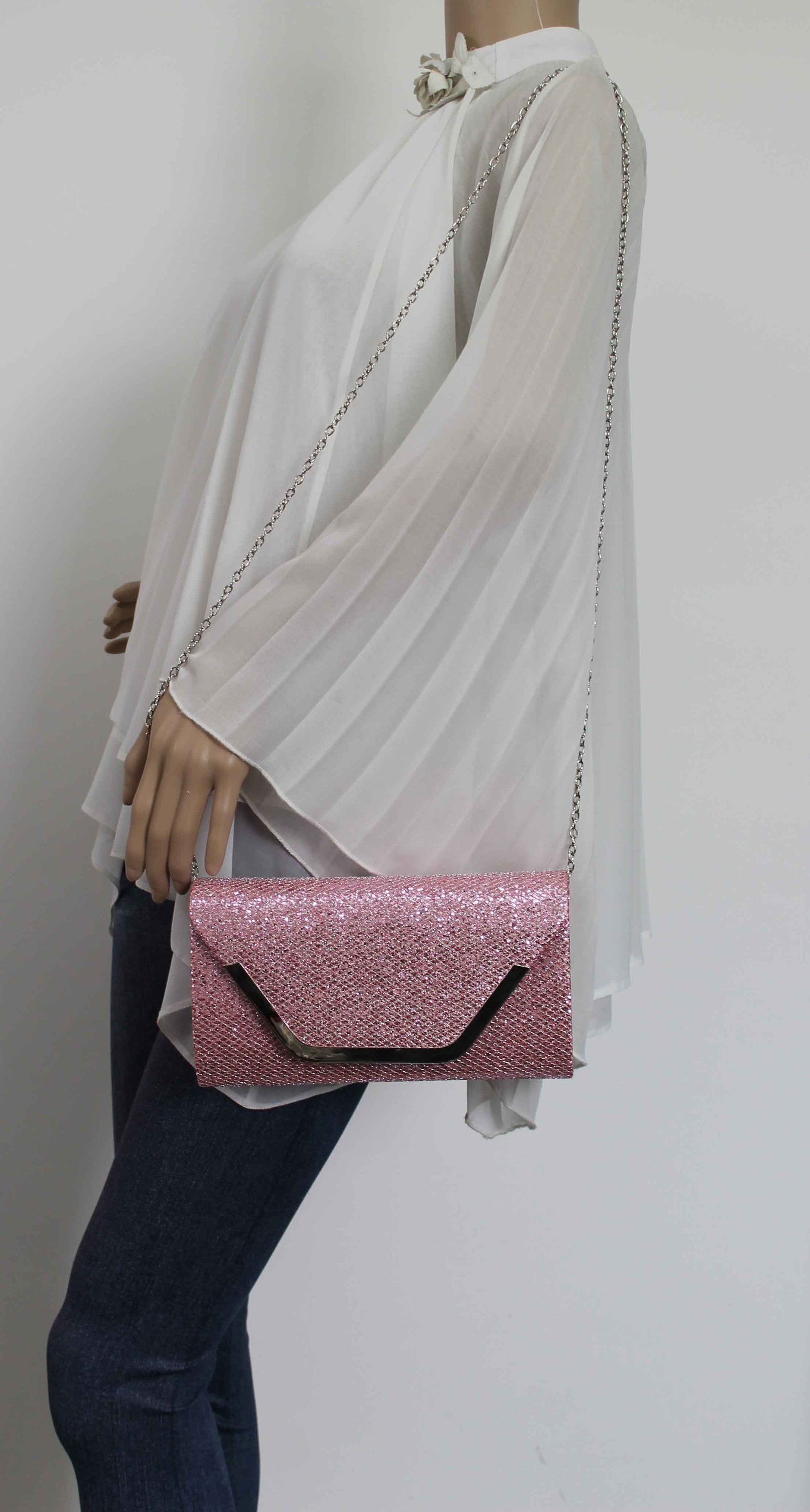 SWANKYSWANS Kamila Clutch Bag Pink Cute Cheap Clutch Bag For Weddings School and Work
