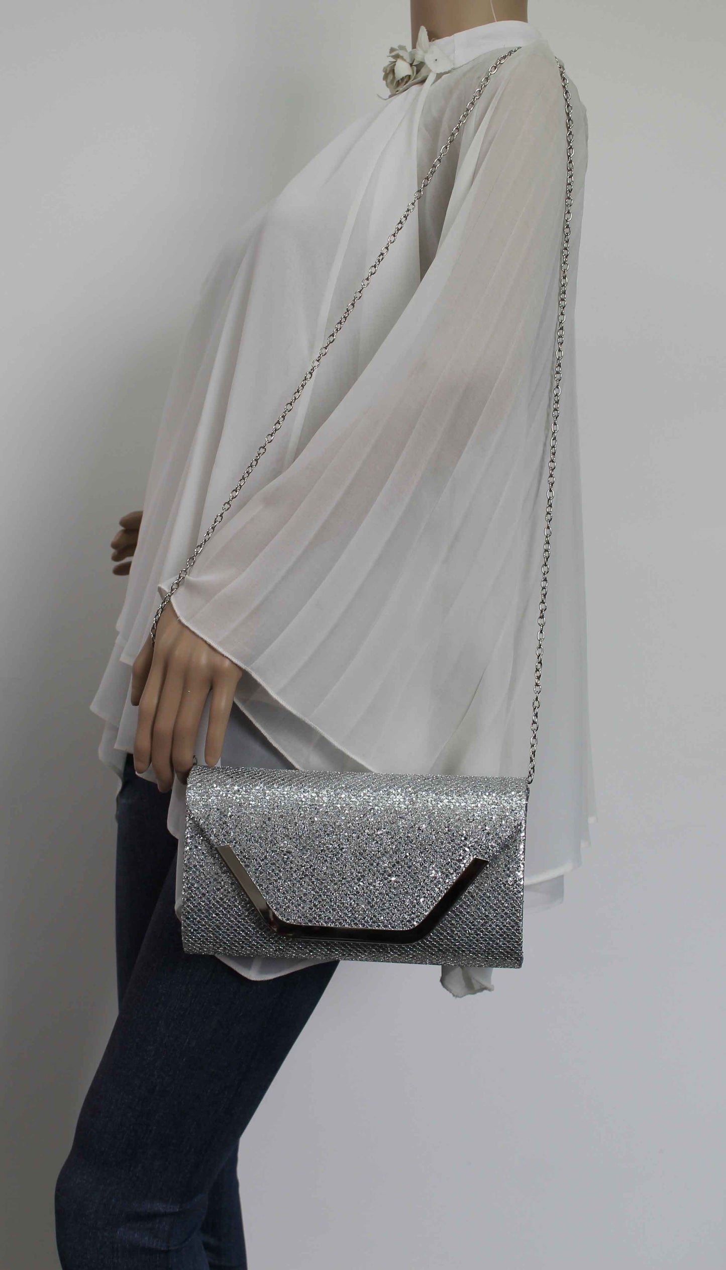 SWANKYSWANS Kamila Clutch Bag Silver Cute Cheap Clutch Bag For Weddings School and Work