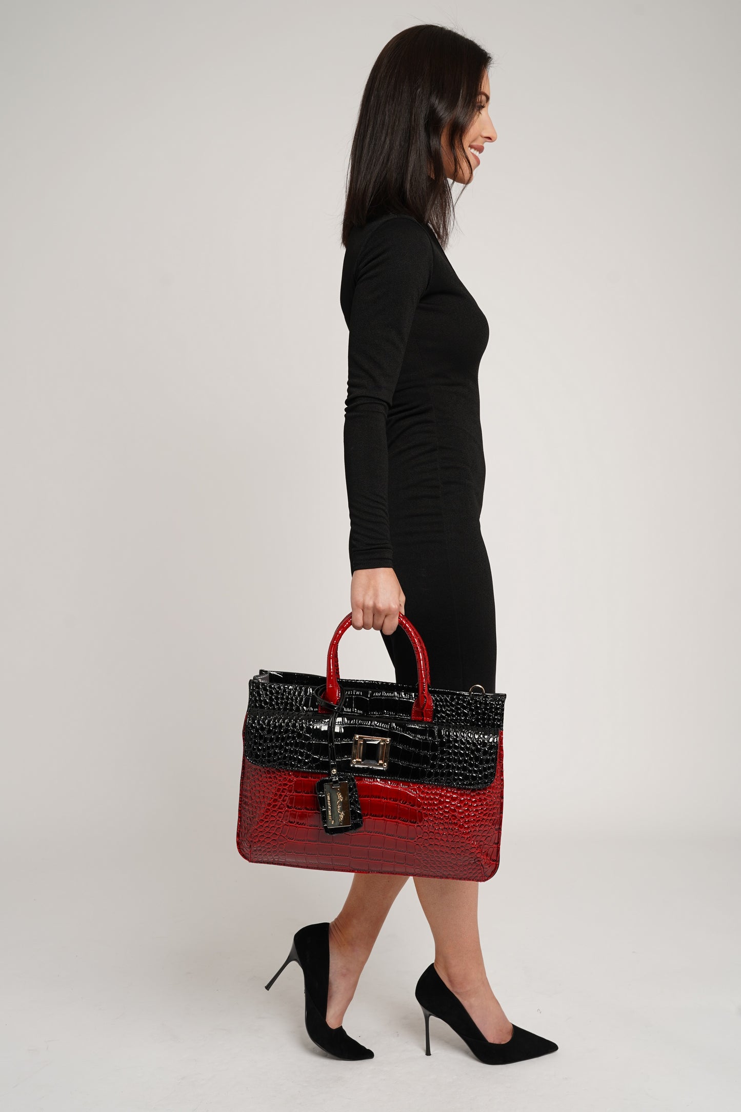 Bedford Handbag Black & Red