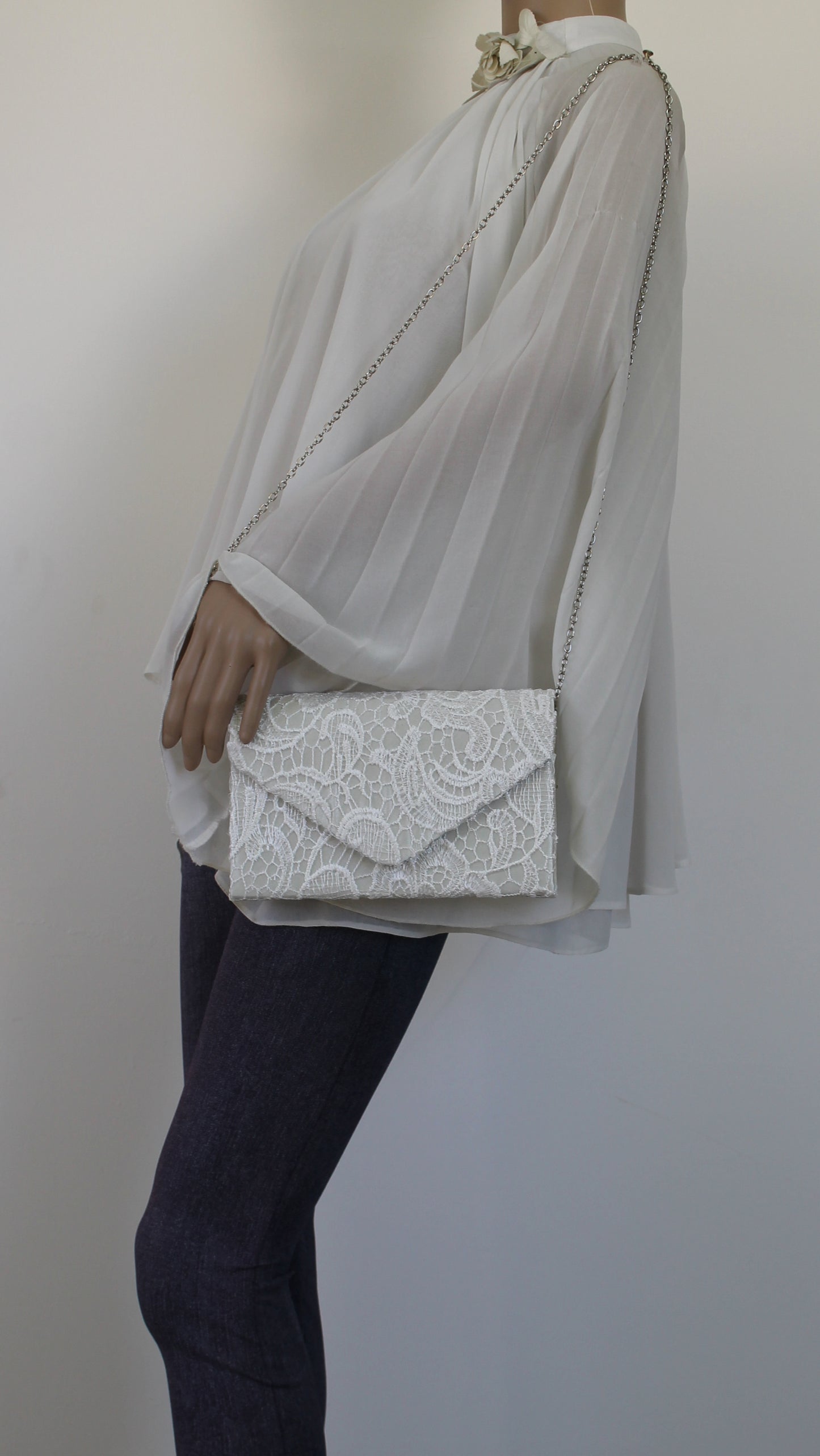 Holly Lace Clutch Bag Ivory