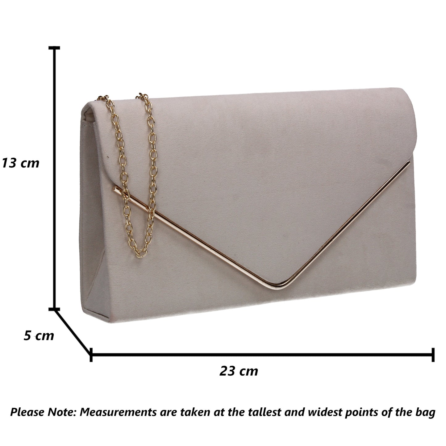 Oscar Faux Suede Envelope Clutch Bag Ivory