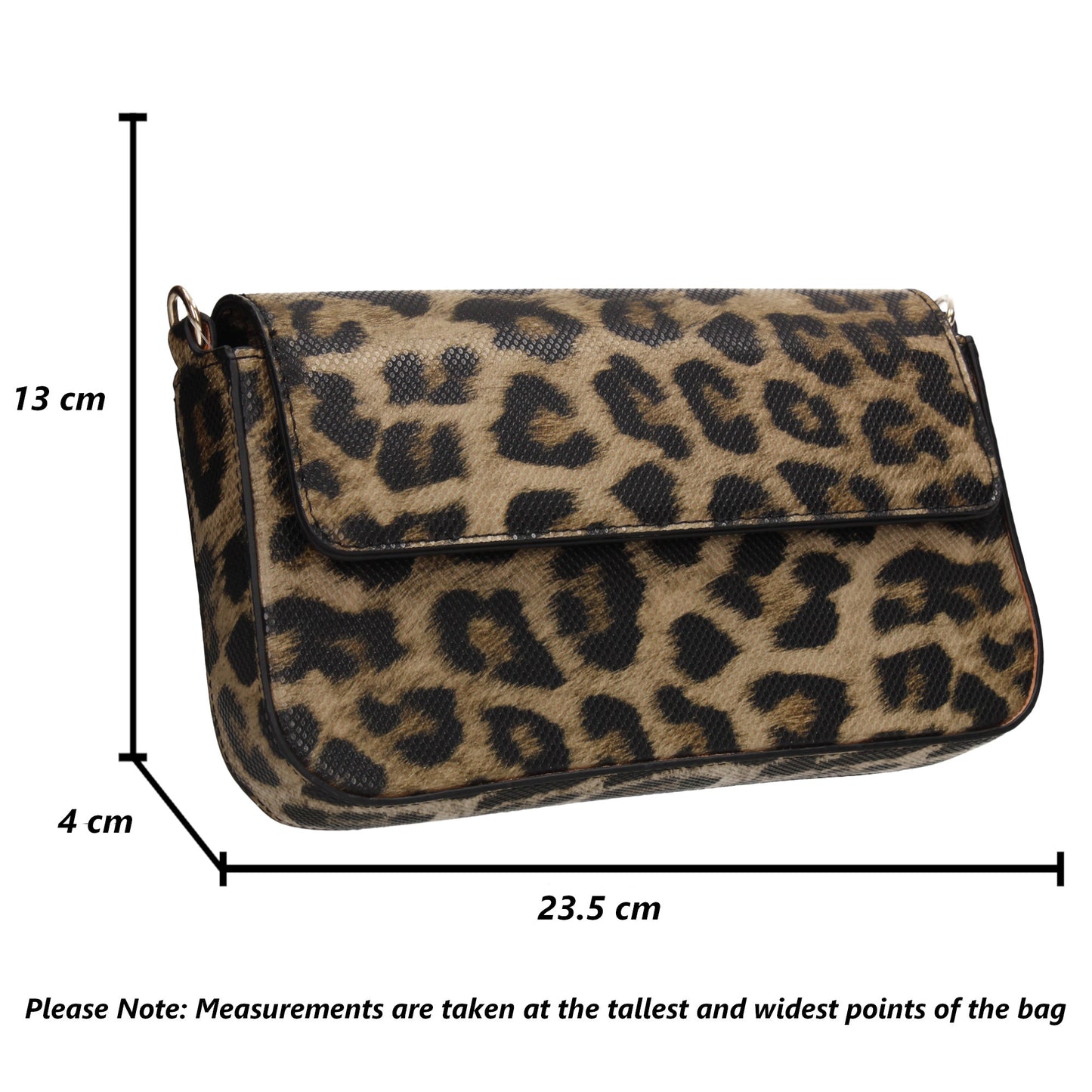 Lydia Snakeskin Effect Crossbody Clutch Bag Leopard