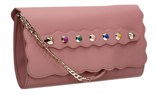 SWANKYSWANS Kira Clutch Bag Pink Cute Cheap Clutch Bag For Weddings School and Work