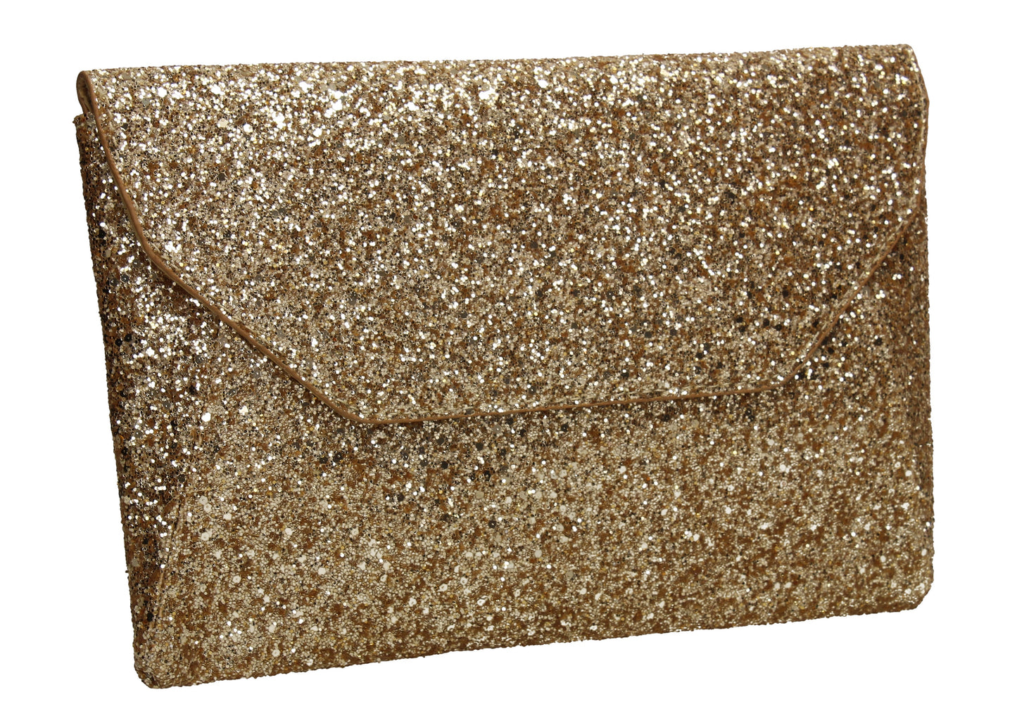 SWANKYSWANS Gean Sequin & Glitter Slim Clutch Bag Gold