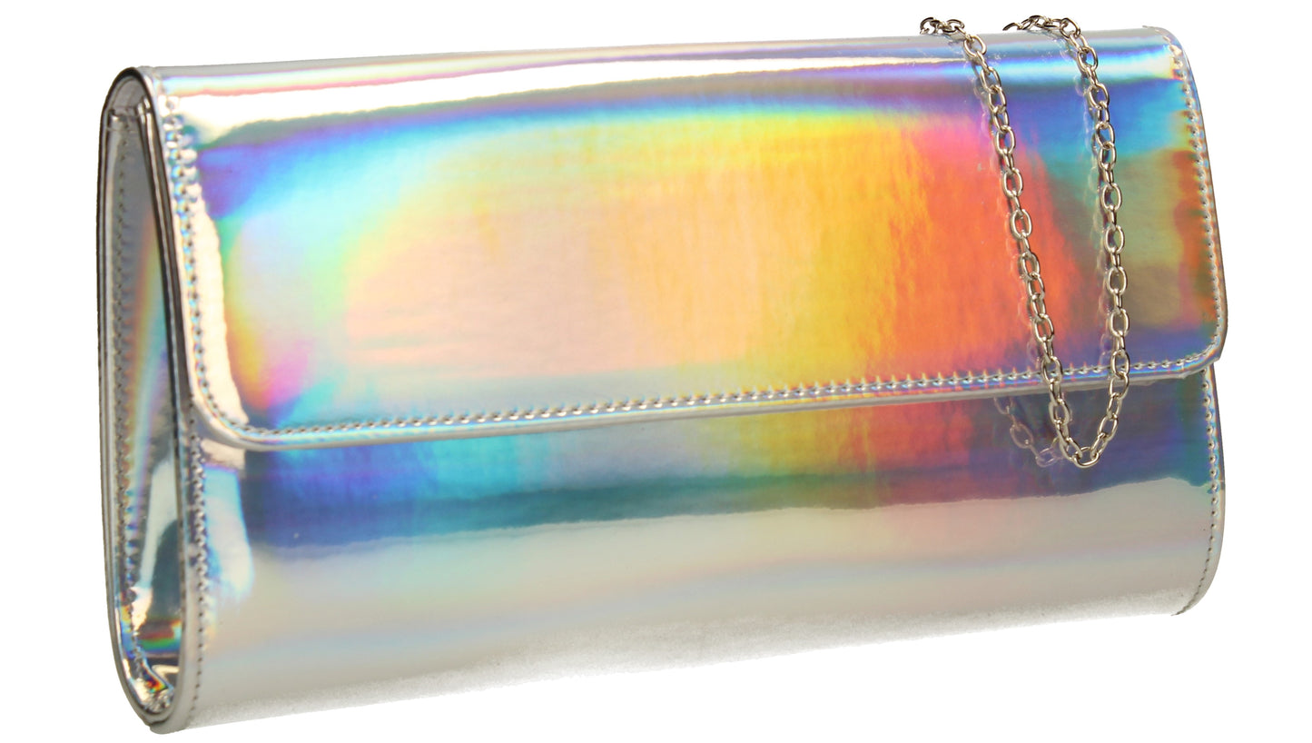 Cara Metallic Clutch Bag Hologram
