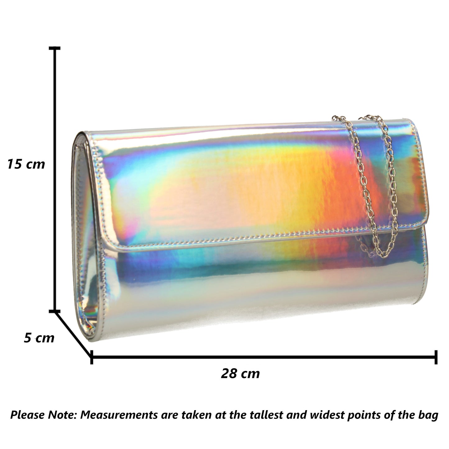 Cara Metallic Clutch Bag Hologram