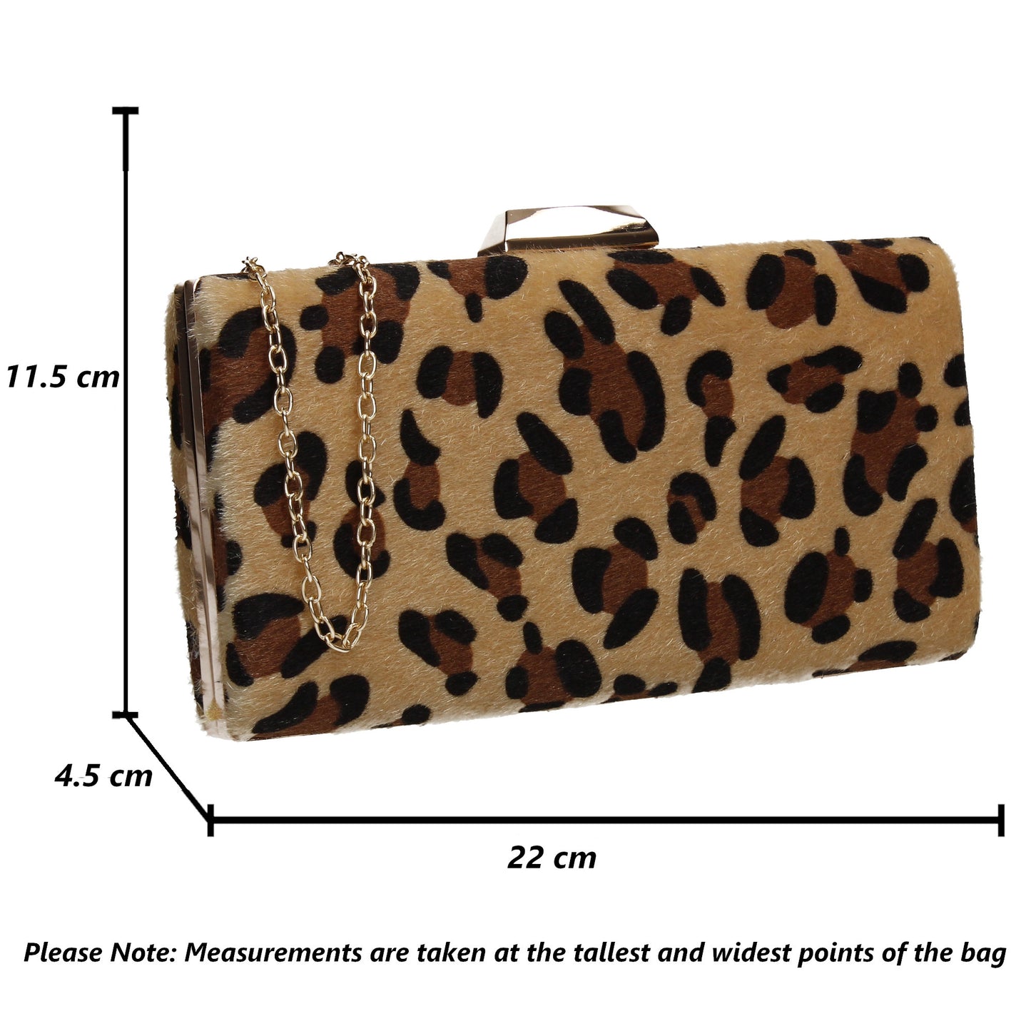 SWANKYSWANS Lina Leopard Print Clutch Bag Light Brown