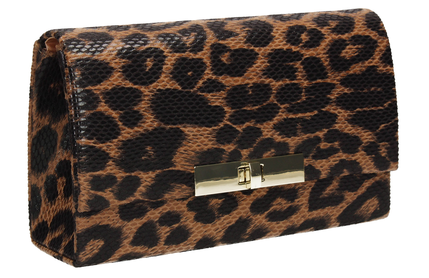 Tana Faux Leather Animal Style Clutch Bag Leopard Print