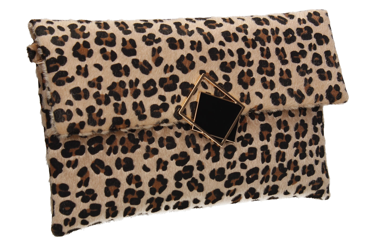 Callie Faux Leather Animal Print Elegant Clutch Bag Leopard