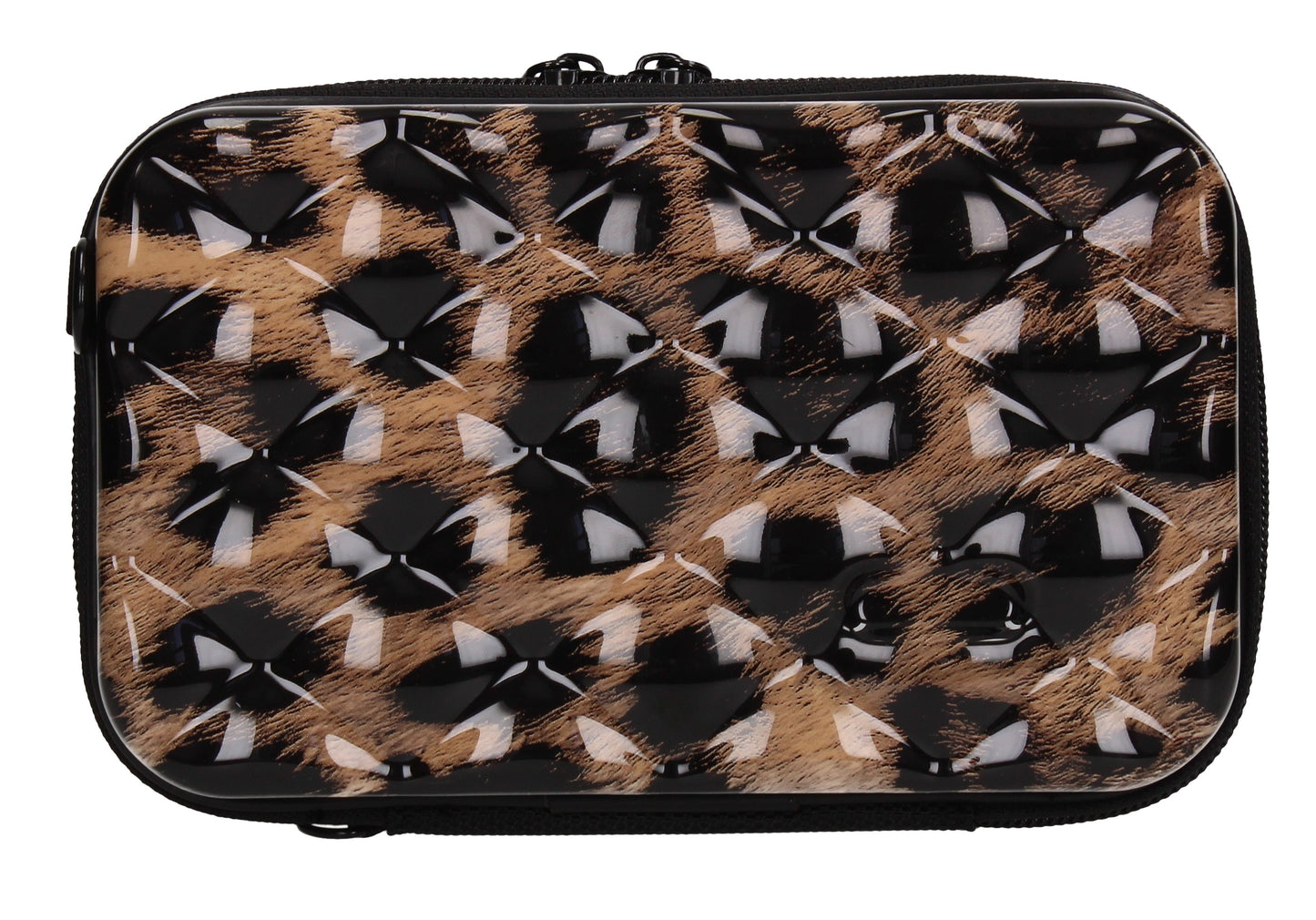 Natalia Acrylic Shell Compact Box Crossbody Bag Leopard