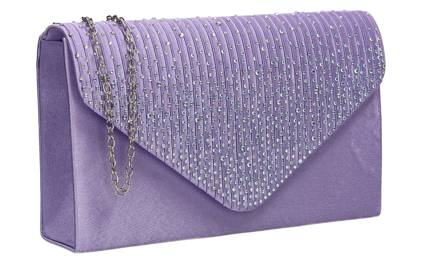 Abby Diamante Clutch Bag Lilac