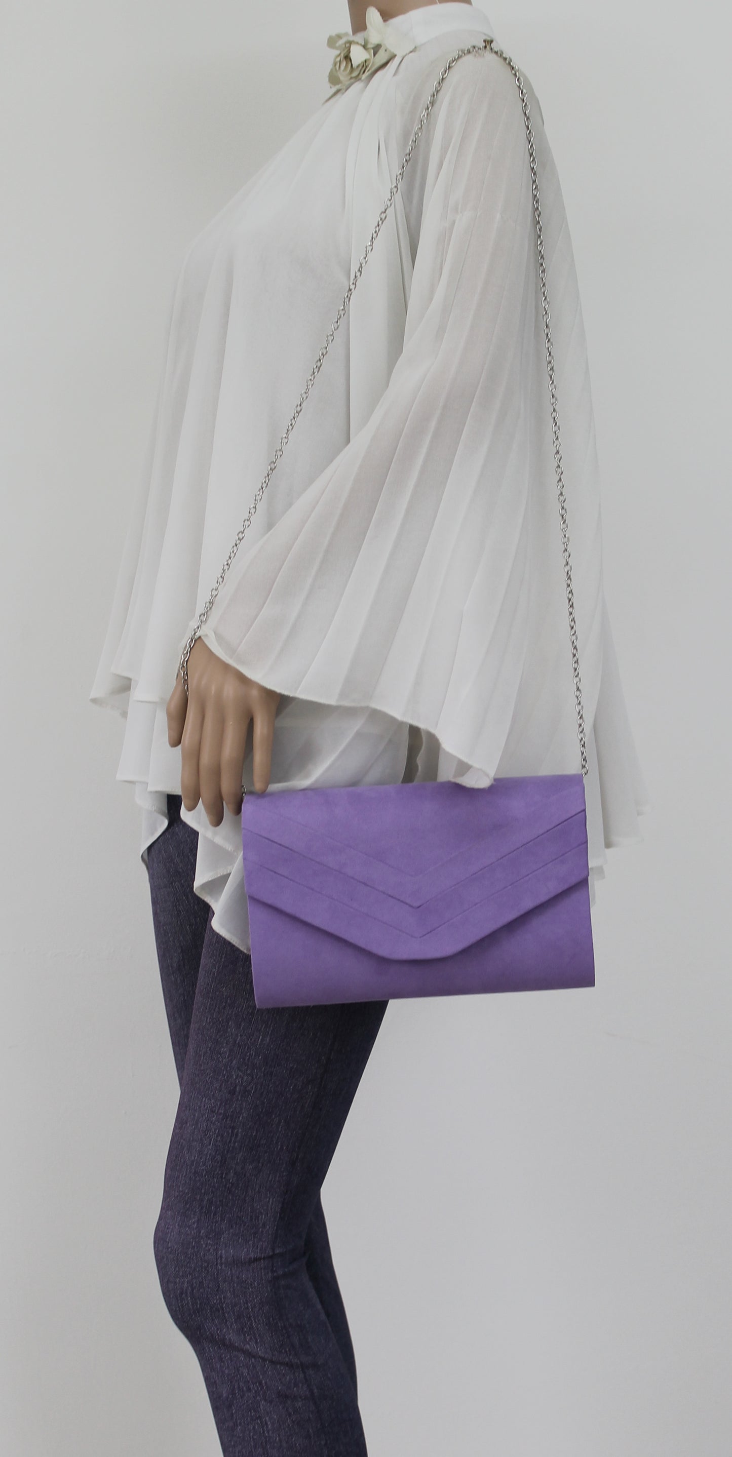 Samantha V Detail Clutch Bag Lilac