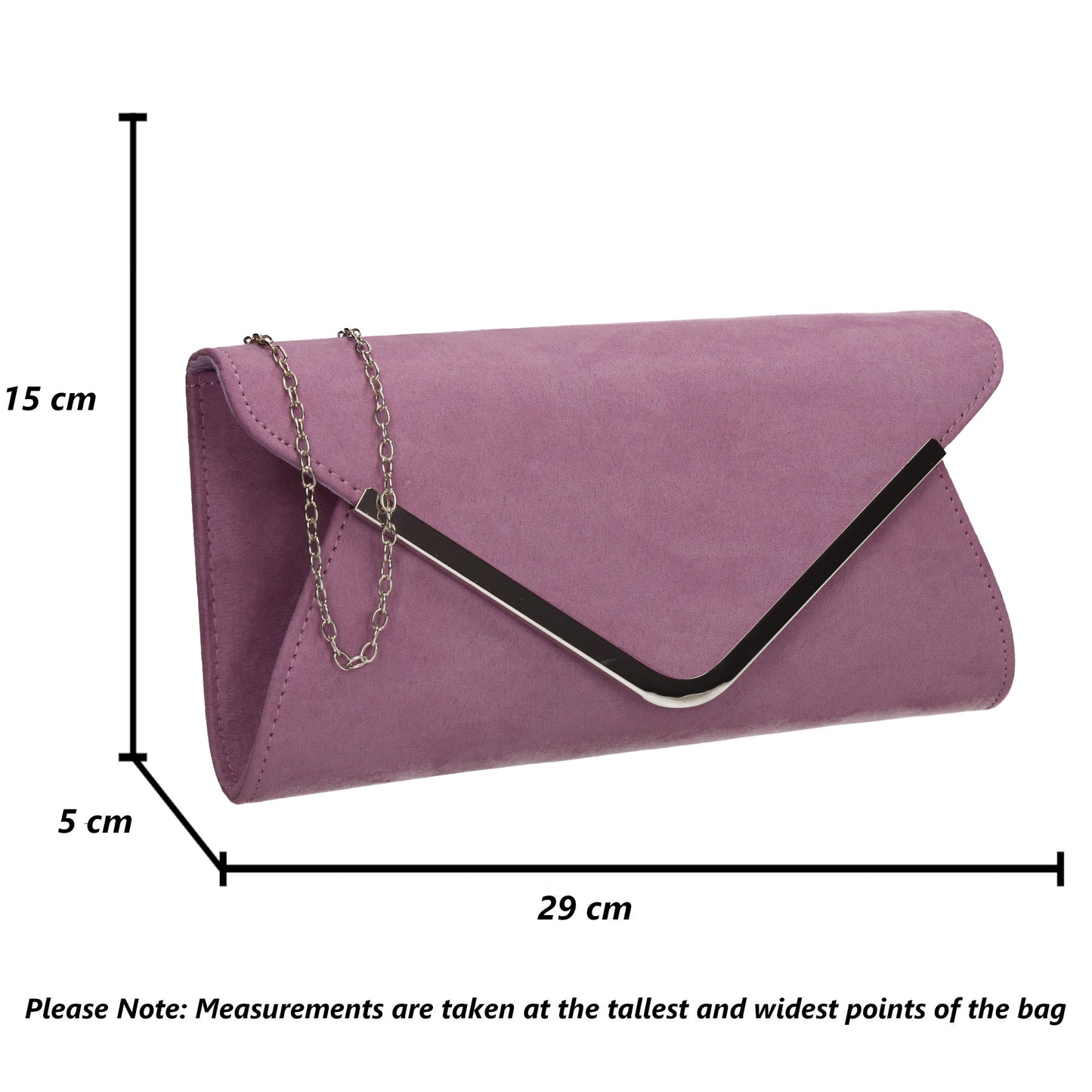Karlie Suede Clutch Bag Lilac