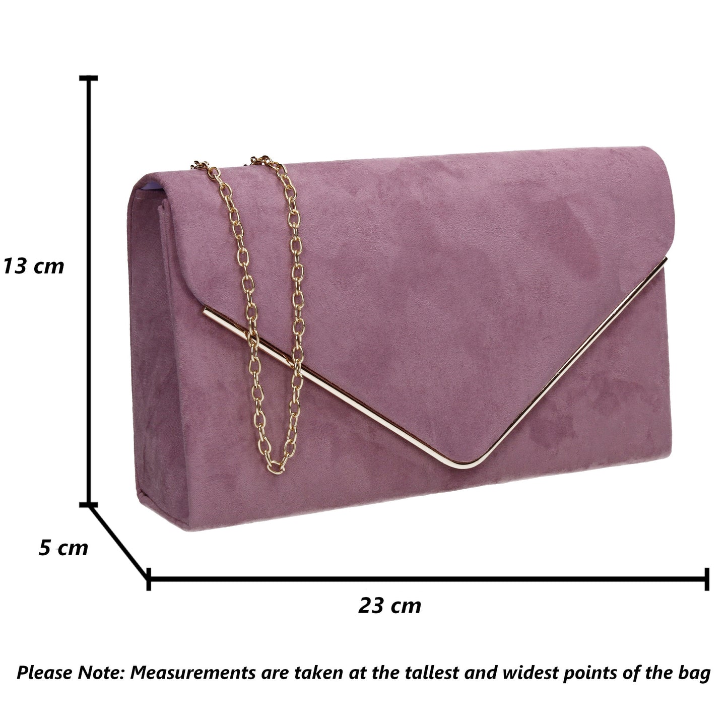 Oscar Faux Suede Envelope Clutch Bag Lilac