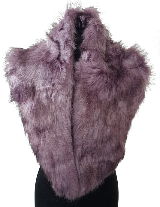 Lydia Winter Light Purple Faux Fur Wrap Neck Warmer