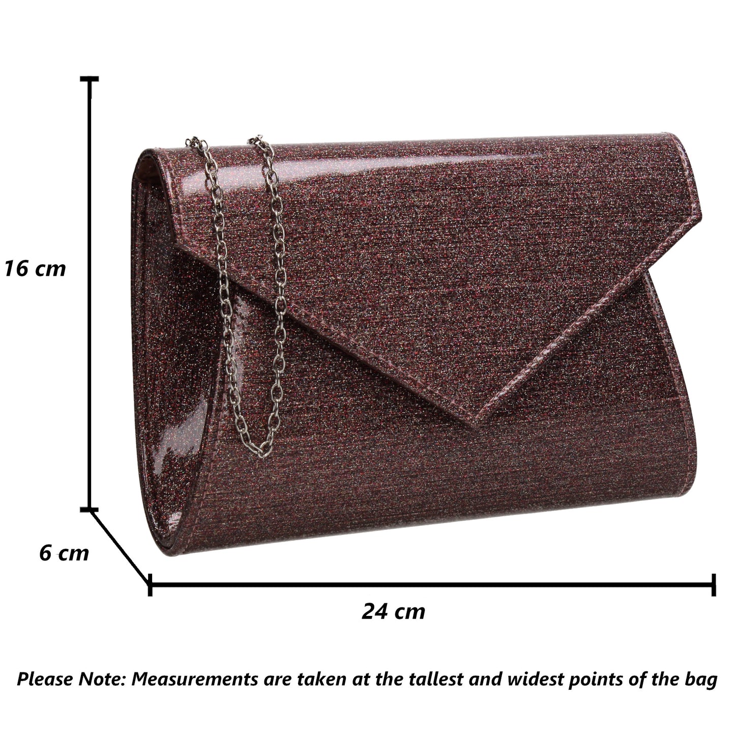 Zoe Sparkly Envelope Clutch Bag Muilt Red